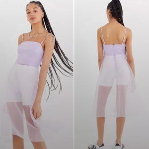 UO Sheer Lavender Organza Midi Dress (XS)